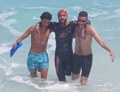 عمر حجازى يحقق إنجازا جديدا بالسباحة 7 كيلو بساق واحدة