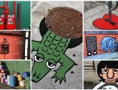بالصور.."خلى الشارع يتكلم فن"..رسام أمريكى حول مواسير الصرف الصحى لصور مبهجة 