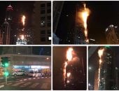 قارئ يشارك بفيديو جديد من حادث احتراق برج الشعلة فى دبى