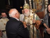 بالصور .. محافظ بورسعيد يشهد قداس عيد التجلى بالكنيسة اليونانية