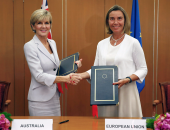بالصور.. توقيع اتفاقية بين الاتحاد الأوروبى وأستراليا على هامش "آسيان"