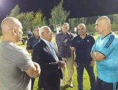 محافظ بورسعيد ومجلس المصرى فى معسكر الفريق قبل مواجهة الأهلى