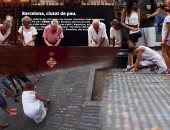 مواطنون يكرمون ضحايا حادثى دهس برشلونة برسائل تعزية