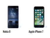 إيه الفرق.. أبرز الاختلافات بين هاتفى Nokia 8 و أيفون 7 