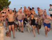 بالصور.. انطلاق سباق السباحة بصحبة الكلاب على إحدى الشواطئ بكرواتيا