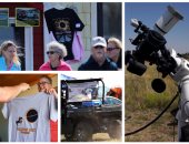 أمريكيون يستعدون لكسوف الشمس بشراء التى شيرتات والنظارات والقبعات