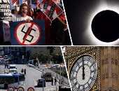 حصاد العالم بالصور.. الملايين يشاهدون الكسوف الكلى للشمس بأمريكا.."بيج بن" تتعطل لأول مرة منذ 158 عاما..مقتل أكثر من 800 جراء السيول جنوب آسيا..وفقدان وإصابة 15 بحارا فى تصادم مدمرة أمريكية بناقلة نفط بسنغافورة