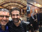 شاهد.. عمرو الليثى وكريم عبد العزيز والشيخ رمضان عبد المعز فى طريقهم للحج