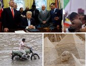 حصاد العالم بالصور.. حجاج بيت الله الحرام يرمون الجمرات فى منى.. فريق نحت عالمى يشيد أطول قلعة رملية فى العالم..ترامب يصلى من أجل ضحايا إعصار هارفي..مقتل 400 شخص من أقلية الروهينجا المسلمة فى بورما