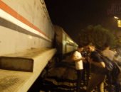 بالفيديو والصور.. خروج عجلات جرار قطار "قلين كفر الشيخ" عن القضبان