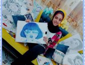 "رسامة الفرحة" تشارك "صحافة المواطن" لوحات بألوان إكريليك