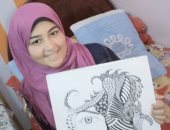 بالصور.. آية تشارك بلوحات فنية تبرز موهبتها فى الرسم بأقلام حبر