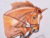 بالصور.. محمد يشارك بلوحات فنية تبرز موهبته فى الرسم بالفحم والنحت