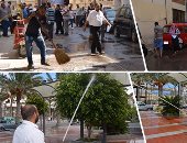 بالصور.. حملة نظافة بجامعة الإسكندرية استعداداً للعام الدراسى الجديد.. الماء والصابون لتنظيف الساحات.. واستقبال 170 ألف طالب بمختلف الكليات تحت إجراءات أمنية مشددة ودعم خاص للطلاب غير القادرين على دفع المصروفات