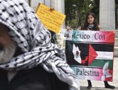 بالصور..مظاهرات ضد نتنياهو فى المكسيك والمحتجون يرفعون العلم الفلسطينى