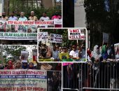 مسلمو أمريكا ينددون بالعنف ضد الروهينجا أمام مقر الأمم المتحدة