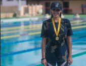 ياسمين صبرى تنشر صورا لها أثناء مشاركتها فى مسابقة للسباحة