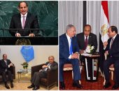 حصاد مشاركة مصر بالدورة 72 للأمم المتحدة فى 50 صورة..السيسى يلقى خطابين تاريخيين أمام الجمعية العامة ومجلس الأمن..ويعقد 18 لقاء مع كبار الاقتصاديين وقادة العالم..يعيد إحياء عملية السلام..ويدافع عن قضايا المنطقة