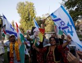 بالصور.. تظاهر عشرات الإسرائيليين بالقدس دعما لاستفتاء كردستان