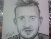 قارئ يرسم بورتريه لـ على معلول احتفالا بفوز الأهلى على الترجى التونسى