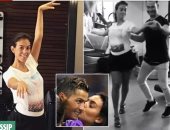 بالصور.. صديقة رونالدو "الحامل" تتعلم الرقص استعدادا للزفاف