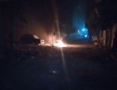 بالصور ..انفجار كابل كهرباء بمنطقة فيصل بالهرم