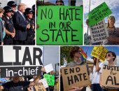 مظاهرات ضد ترامب فى ولاية أنديانا بعد كلمته عن الإصلاح الضريبى