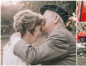 بعد ماشاب عملوله فوتوسيشن.. عروسان يلتقطان صور الفرح بعد 60 سنة جواز