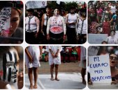 مظاهرة نسائية بالسلاسل الحديدية لإلغاء تجريم الإجهاض فى السلفادور