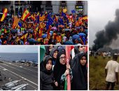 العالم هذا المساء بالصور.. إسبانيا على صفيح ساخن قبل ساعات من استفتاء كتالونيا.. شيعة العالم يحتفلون بذكرى عاشوراء..مقتل 12 شخصًا فى تحطم طائرة شحن عسكرية بالكونغو.. استعدادات قتالية أمريكية ضد كوريا الشمالية..