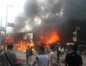 بالصور.. حريق هائل بمعرض الملابس الجاهزة بالقليوبية والدفع بـ 9سيارت إطفاء