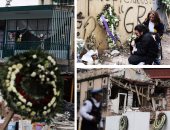 مواطنون فى المكسيك يضعون باقات الورود على بيوت ضحايا الزلزال