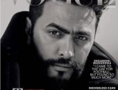 تامر حسنى أول عربى يتصدر غلاف مجلة "vogue" العالمية