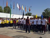 بالفيديو والصور.. رئيس جامعة أسيوط يشهد عروض قتالية لطلاب التربية الرياضية