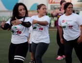 بالصور.. سيدات يرقصن"زومبا" لجمع التبرعات ومساعدة المتضرريين من زلزال المكسيك