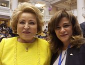 بالصور.. سحر طلعت مصطفى تلتقى رئيس مجلس الاتحاد الفيدرالى الروسى