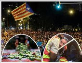 العالم هذا المساء بالصور..200 ألف شخص يتظاهرون ببرشلونة دعما لاستقلال كتالونيا.. مقتل 71 شخصا فى هجومين بأفغانستان.. الشرطة الفرنسية تسحل متظاهرين أمام مدرسة يزورها ماكرون..تحرير الرقة السورية من داعش الإرهابى