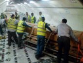 بالصور.. "مصر للطيران الشحن الجوى" تنجح فى نقل شحنتين مواسير بترول إلى جوبا