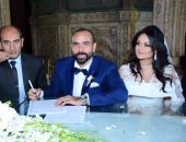 الكينج ومحمد ثروت فى زفاف كريمة أحمد ناصر وهالة أبوعلم