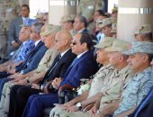 بالصور.. الرئيس السيسى يشهد فيلما تسجيليا عن تطور الفرقة 19 مشاة بالجيش الثالث