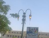قارئ يرصد إضاءة أعمدة الإنارة نهارا بشارع طه حسين فى المنيا