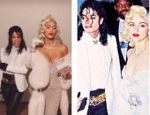 تعرف على قصة لقاء جاكسون ومادونا التى استوحت منها كيم إطلالتها بالـHalloween