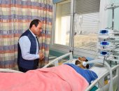 بالصور.. الرئاسة: الرئيس السيسى اطمأن على حالة النقيب محمد الحايس 