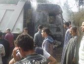 بالصور.. السيطره على حريق بجرار سيارات فى الخانكة بالقليوبية