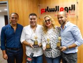 بالصور.. "اليوم السابع" يكرم نجوم "3 دقات" بحضور يسرا وأبو وتامر حبيب