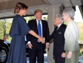 بالصور.. ترامب وميلانيا يلتقيان بالإمبراطور اليابانى وزوجته فى طوكيو