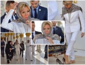 زوجة "ماكرون" ترتدى الحجاب خلال زيارتها للمسجد الكبير فى أبو ظبى