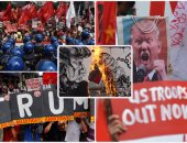 تظاهرات فى الفلبين تحت شعار "الإمبريالية الأمريكية إرهابية"