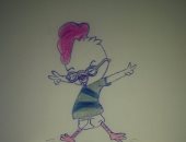 بالصور.. القارئة بسنت عبدالبديع تبدع فى رسم لوحات بالرصاص