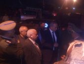 محافظ القليوبية ينتقل لموقع حادث تصادم قطار ميت حلفا بقليوب 